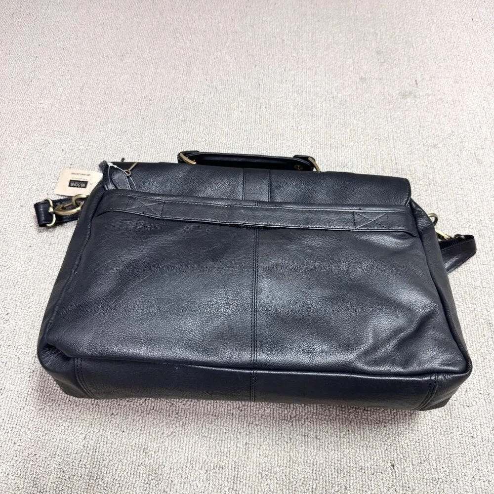 Wilson's Leather Briefcase Branded Executive Black Large NWT